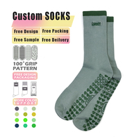 Chaussettes de Pilates et de yoga personnalisées de haute qualité, antidérapantes en silicone, mi-mollet, pour la danse et la gymnastique