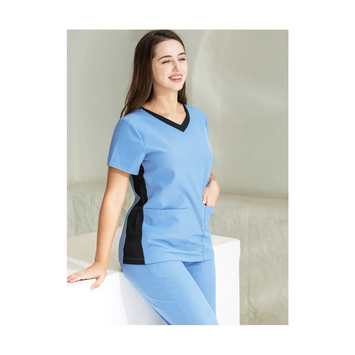 Conjuntos de uniformes de enfermera antiestáticos, suaves y transpirables, proveedor de China