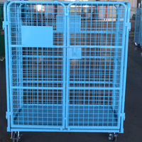Chariot logistique à quatre couches en plastique pliable avec cloison amovible Stockage à double porte couvert