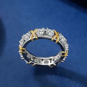 925纯银单排Moissanite锆石女式承诺戒指