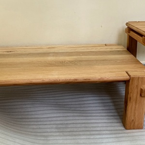 Mesa de Restaurante Cuadrada de Madera de Roble Vintage con Cuatro Patas, Mesas Auxiliares de Madera - Product Image 5