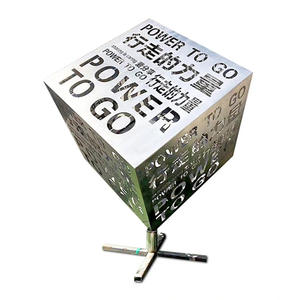 Escultura Metálica Abstracta de Acero Inoxidable con Tallado Calado, Estilo Moderno, para Jardín, Paisaje, Parque, Plaza, Exterior - Product Image 5