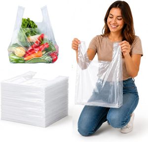 Bolsa de Compras Reutilizable Biodegradable Personalizada con Logotipo para Supermercado, Tipo Camiseta - Product Image 1