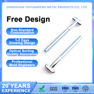 स्क्वायर फ्लैट हेड बोल्ट 4.8 लेवल गैल्वेनाइज्ड टी आकार स्क्रू m4 एम 5 एम 6 चुट रेल ट्रैक क्वाडरेट हैट-स्लॉट बोल्ट - Product Image 3