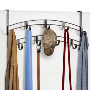 Gancho de puerta doméstico sin perforaciones de hierro forjado, multiusos, para almacenamiento de ropa, organizador, perchero de entrada, para sala de estar y baño - Product Image 3