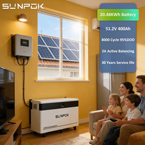 SUNPOK 2026 NEW 20KW Deep Cycles 400AH Moveable Floor Mounted 51.2V Lithium Ion Battery Pack Home <b>Energy</b> <b>Storage</b> SP-48400-YD 20k - Product Image 3