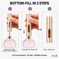 Atomiseur de parfum portable rechargeable de voyage en aluminium avec logo personnalisé, 5 ml, 8 ml, 10 ml, remplissage par le bas