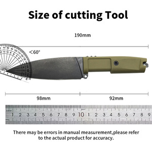 Couteau Bowie Skinner à pointe droite en acier inoxydable de haute qualité ER 0500, pour le camping en plein air, manche en caoutchouc N690, découpe DIY, 20 cm, OEM - Product Image 5