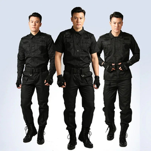 Maßgeschneiderte Schwarze Wachuniformen Taktische Kleidung Sicherheitsdienst Werkstatt Outdoor-Training Sommer Herbst Kurzarm Langarm - Product Image 1