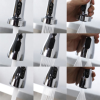 Grifo pulverizador extraíble de doble manija para cocina comercial de alta calidad 2026, montado en cubierta, cromado, con SUS 304 y latón