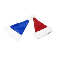 Chapeau de Père Noël personnalisé unisexe en peluche courte, rouge et blanc, en velours, avec logo, vente en gros, pour fêtes de Noël, approvisionnement en vrac, en stock
