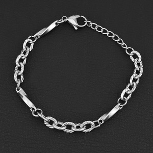 Hot Selling Simple Popular Design Sliver Plated <b>Chain</b> Bracelet <b>Titanium</b> Steel Unisex's Bracelets Wholesale Jewelry Trendy - Product Image 2