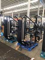 Machine à extensions et flexions de jambes assises, à double fonction sélective, pour entraînement des quadriceps et des ischio-jambiers, usage commercial en salle de sport