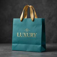 Luxuriöse Mode-Papiertüte für Bekleidungsmarken mit Individuellem Logo Mattschwarze Einkaufstasche mit Seilgriffen