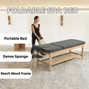 Premium Solid Wood Massage <b>Table</b> <b>Portable</b> Adjustable Spa Bed | Jodhpur Furniture Export - Product Image 2