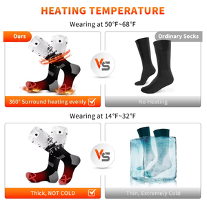 <span class=keywords><strong>Calcetines</strong></span> calefactables con Control de aplicación para adultos jóvenes 100% algodón 7,4 V 2600mAh batería de litio 3 niveles Control de temperatura para invierno frío - Product Image 4