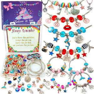 QIAO, cuentas europeas con agujeros <span class=keywords><strong>grandes</strong></span>, Kit de fabricación de joyas Diy hecho a mano, conjunto de pulsera con cuentas DIY con caja de almacenamiento para regalo de niñas - Product Image 6