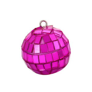 Bola de espejos transfronteriza de ganchillo con diseño de bola de discoteca, colgante para árbol de Navidad, bola de Navidad de espuma láser para bar - Product Image 5