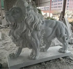 大型ライオン像等身大/大理石ライオン像