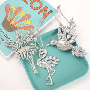 Adorno Colgante Creativo de Metal con Pedrería de Colibrí, Ángel y Flamenco para Navidad, Decoración para Escenas de Escaparates de Centros Comerciales, Suministros Festivos - Product Image 2