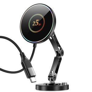 Dual-Arm Car Mount with Wireless Charging 25W Type-C Input Aluminum Alloy Base for <b>Tablet</b> Qi Charging Phone Car Holder - Product Image 1