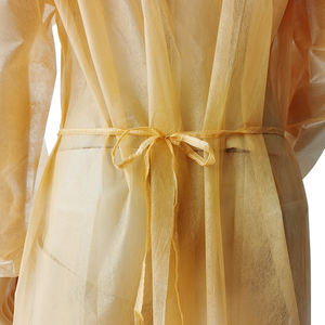 व्यक्तिगत सुरक्षा पीई लेपित निविड़ अंधकार डिस्पोजेबल nonwoven अभेद्य अलगाव गाउन स्तर 2 पीपी + पीई अस्पताल लंबी गाउन - Product Image 4