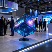 Pantalla de Exhibición Cuadrada de Seis Lados de 65 cm de Alta Calidad Personalizable para Interiores P2 con Señalización Digital y Pantallas para Salas de Exposiciones