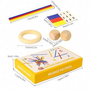 Jeu de société familial amusant pour améliorer la coordination, la concentration, la patience et l'équilibre – Jouets en bois en forme de bâtonnets - Product Image 6