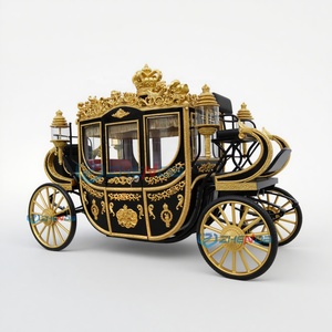 Carruaje de Caballos Negro Eléctrico de Lujo de Alta Calidad, Carruaje Real Tirado por Caballos, Vagón de Caballos para Bodas en Venta - Product Image 1