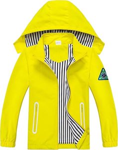 Veste de sport pour enfants, veste imperméable à fermeture éclair, veste légère à doublure douce, coupe-vent pour enfant, capuche, facile à plier, veste imperméable - Product Image 5