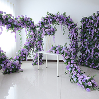 Décor mural floral 3D en tissu, simulation de fond de scène, guirlande de boules de fleurs pour fêtes et décorations photographiques