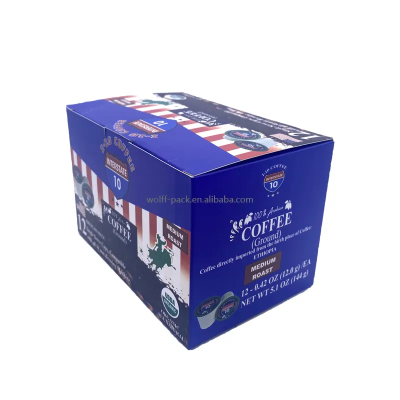 100% Disposable Biodegradable Pla Plastic K Cup Box Packing Square K Cup Box Packaging