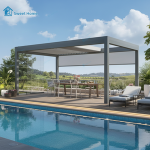 Pergola en aluminium résistant à la rouille Sweet Home avec lames orientables intelligentes - Abri <span class=keywords><strong>extérieur</strong></span> multi-saisons <span class=keywords><strong>pour</strong></span> la détente sur la pelouse et les fêtes en famille - Product Image 3