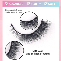 10 paires de faux cils en vison synthétique naturel, légers, pour usage quotidien, bande noire douce, volume naturel, pour débutants G007