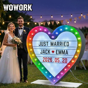 Letras Luminosas LED RGB Grandes de Neón WOWORK 2026 para Decoración de Eventos, Suministros para Bodas, Impermeables, Ideas para Fiestas, Letras de <span class=keywords><strong>Boda</strong></span> - Product Image 4