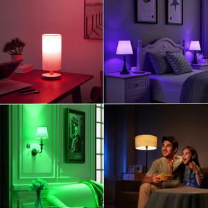 LED Rechargeable Light <b>Bulb</b> 9W E26 12 Colors Remote Control Battery & AC Powered Cool <b>White</b> - Product Image 3