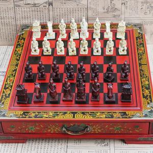 Juego de <span class=keywords><strong>Ajedrez</strong></span> Internacional Creativo con Piezas de Madera en 3D, Diseño de Guerreros de Terracota, Personajes de Dibujos Animados - Product Image 2