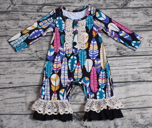 Neonato Morbido Volant ragazze pagliaccetto pagliaccetto Del Bambino Tuta Delle Ragazze All'ingrosso del Neonato E Del Bambino Boutique Del Cotone Del Pagliaccetto Del pagliaccetto del bambino per l'inverno - Product Image 1