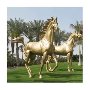 Escultura de Animal de bronce, grandes estatuas de caballo al aire libre