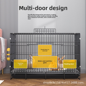 Grande chambre double Cage à canari en fer massif Cage à oiseaux écologique avec surface brillante pour petits animaux de compagnie - Product Image 2
