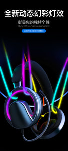 Casque supra-auriculaire à dos ouvert, écouteurs <span class=keywords><strong>sans</strong></span> <span class=keywords><strong>fil</strong></span> avec lumières RVB, son surround à 360 ° - Product Image 5