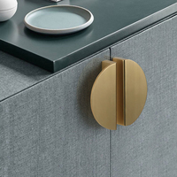 Poignées d'armoire demi-lune de luxe en forme de demi-cercle, poignée de tiroir en aluminium, poignées d'armoire de cuisine