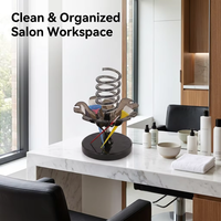 Professioneller Tisch-Haartrocknerhalter, Salon-Styling-Organizer mit Mehrfach-Fächer für Färbepinsel, für Friseure & Kosmetiker