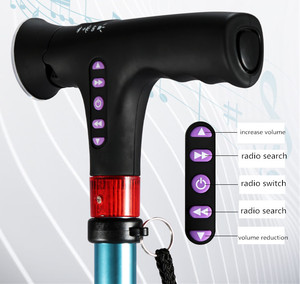 2024 gấp mía ghế mạnh mẽ Trọng lượng nhẹ có thể điều chỉnh xử lý chân với LED ánh sáng đài phát thanh SOS báo động - Product Image 3