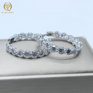 Pendientes de Aro Personalizados Unisex Estilo Hip Hop, de Oro Sólido de 14k y 18k, con Diamantes Cultivados en Laboratorio IGI, Circulares, de Lujo - Product Image 2