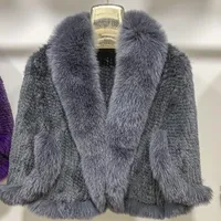 Neuer Echter Nerzfell-Poncho Gestrickt 100% Natürlicher Echter Nerzfell-Schal Fuchsfellkragen Damen Erwachsenen-Cape Herbstschal