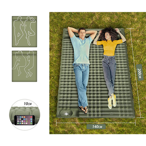 Colchón de Aire Ultraligero para 2 Personas, Colchoneta de Camping de Nailon 40D, Tela Compuesta de TPU, Colchoneta Inflable Doble con Bomba de Pie y Almohada - Product Image 4