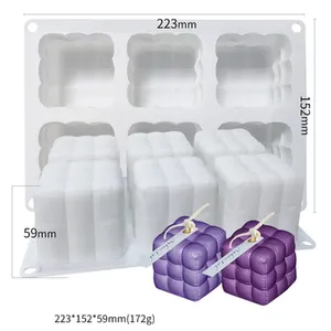 J2W11 Silicone Wholesale Bubble Candle <strong>Moulds</strong> <strong>Uk</strong> Unique Cube Moules Bougie Designer <strong>Resin</strong> Silicone Molds for Candles - Product Image 1