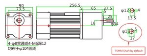 Motor de control de velocidad de CA monofásico 5IK120RGU-CF/5GU(<span class=keywords><strong>X</strong></span>)<span class=keywords><strong>K</strong></span>+US52 de 120W, 220V, 50HZ/60HZ con controlador - Product Image 4