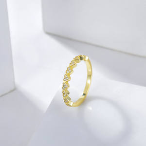 Anello personalizzato Mossanite promessa a forma di cuore per Gifts14k placcato oro fidanzamento e fede nuziale argento Sterling S925 anello cuore - Product Image 4